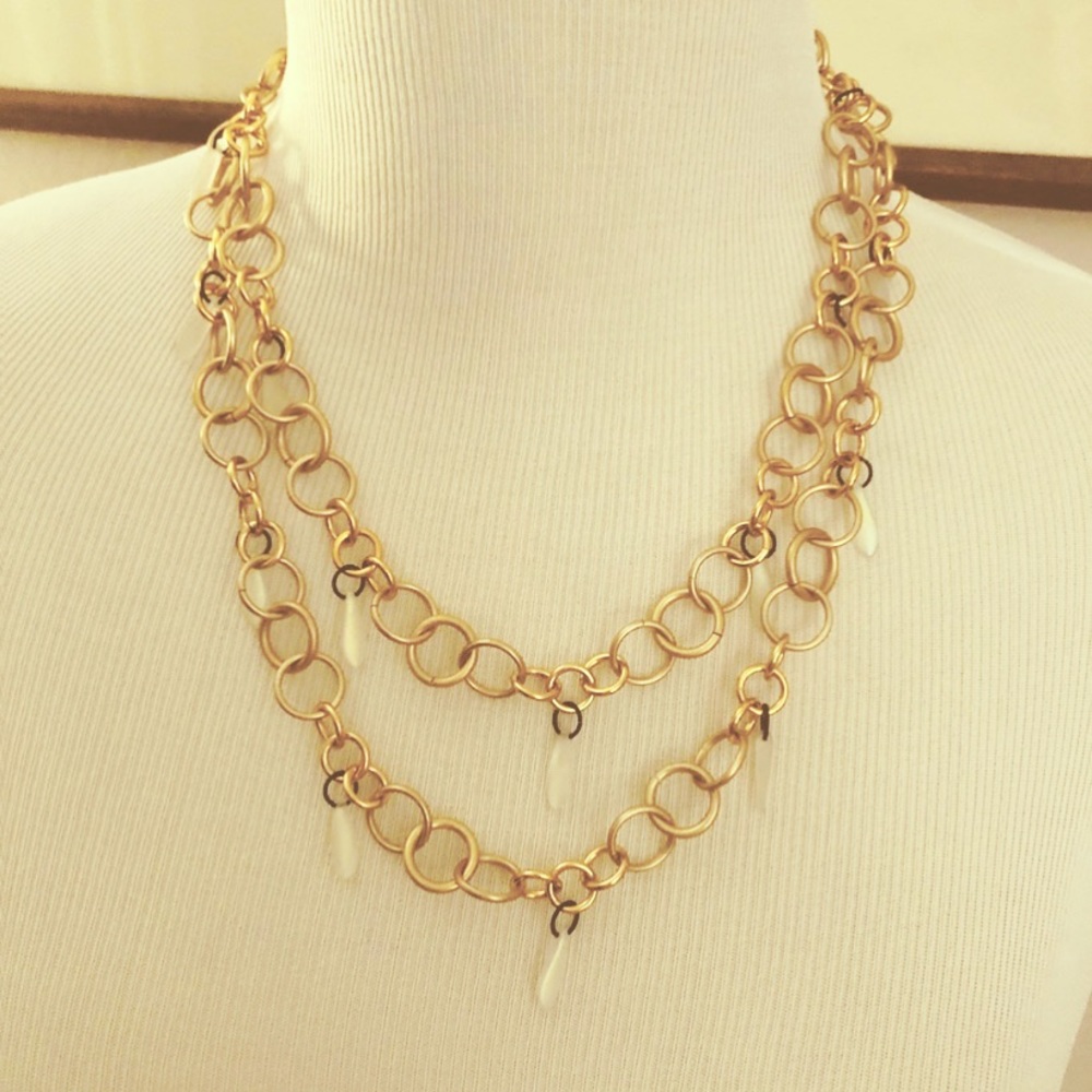 Moonstone threads in gold electroplate